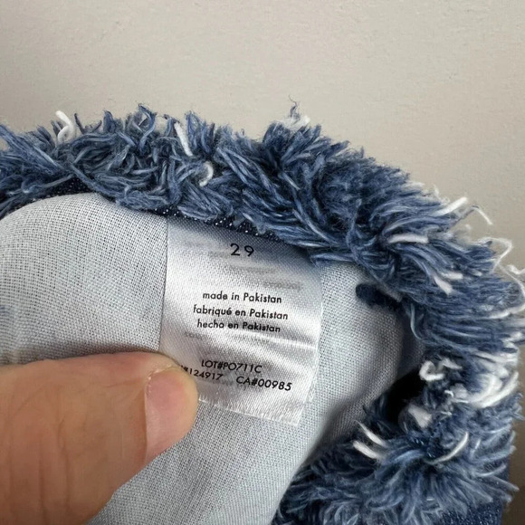 WeWoreWhat Frayed Straight Leg Jeans Size 29 True Blue Indigo Denim High Rise - Picture 10 of 11